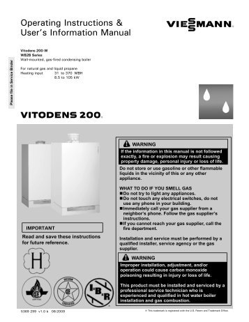 Viessmann Vitodens 200 W User Manual
